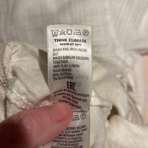 Mark’s & Spencer Linen cropped pants size 4 - Picture 9 of 9